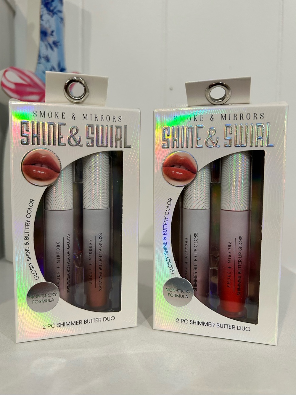 Smoke & Mirrors Shine & Swirl 2-Pc Shimmer Butter Lip Duo - Pink or Red